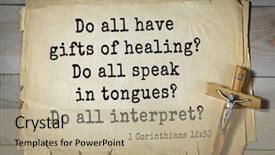  Presentation with bible verses - PPT theme featuring great crowd of people follow background and a mint green colored foreground