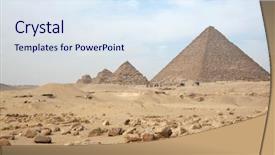  Presentation with cairo - Presentation theme having great egyptian pyramids in giza background and a sky blue colored foreground