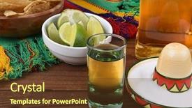  Presentation with tequila - Theme consisting of cinco de mayo theme background and a tawny brown colored foreground