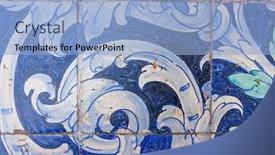  Presentation with tiles - Slide set with great for textures andalusia style wall azulejos tiles background background and a light blue colored foreground