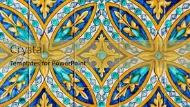  Presentation with tiles - Beautiful slide deck featuring great for textures andalusia style wall azulejos tiles background backdrop and a yellow colored foreground