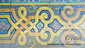  Presentation with tiles - Slide set with great for textures andalusia style wall azulejos tiles background background and a mint green colored foreground