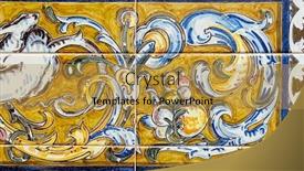  Presentation with tiles - Colorful presentation theme enhanced with great-for-textures-andalusia-style backdrop and a gold colored foreground