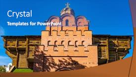  Presentation with ukraine - Amazing slide deck having great-golden-gate-landmark-door backdrop and a teal colored foreground