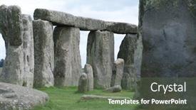  Presentation with stonehenge - Amazing PPT theme having neolithic - great grey standing stones backdrop and a gray colored foreground