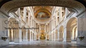  Presentation with paris france - Audience pleasing slide deck consisting of great-hall-ballroom-in-versaille backdrop and a coral colored foreground