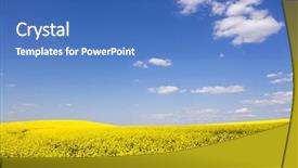  Presentation with treble clef watermark blue - Audience pleasing slides consisting of great harvest - beautiful rapeseed field and clear backdrop and a  colored foreground