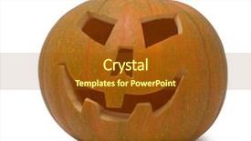  Presentation with lantern - Presentation theme enhanced with great harvest - big orange jack-o-lantern pumpkin background and a  colored foreground