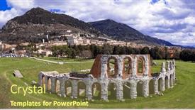  Presentation with amphitheater - Presentation featuring great-historical-italian-landmarks-impressive background and a tawny brown colored foreground