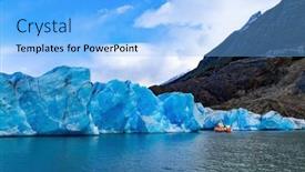  Presentation with lake ice - Slide set having great-ice-of-gray-gray background and a light blue colored foreground