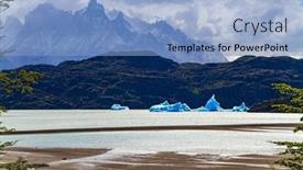  Presentation with lake ice - Theme enhanced with great-ice-of-gray-majestic background and a light blue colored foreground