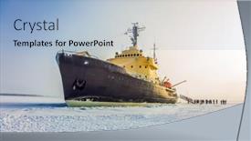  Presentation with extreme - Slide deck enhanced with great-icebreaker-dim-winter-morning background and a light blue colored foreground