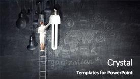  Presentation with great idea - Presentation theme enhanced with great idea for success achieving background and a  colored foreground