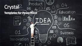  Presentation with great idea - Theme consisting of great idea for success achieving background and a dark gray colored foreground