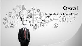  Presentation with great idea - PPT theme enhanced with great idea for success background and a white colored foreground