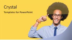  Presentation with african american in business - Colorful presentation theme enhanced with great idea or thought good backdrop and a  colored foreground