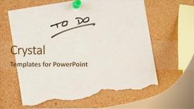  Presentation with corkboard - PPT theme featuring great image of notes pinned to a corkboard background and a lemonade colored foreground