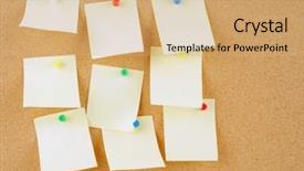  Presentation with corkboard - Presentation with great image of notes pinned to a corkboard background and a coral colored foreground