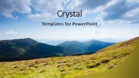  Presentation with tourism hiking - Amazing slide set having great impressions - awesome alpine highlands in sunny backdrop and a light blue colored foreground