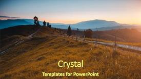  Presentation with awesome - Colorful slide deck enhanced with great impressions - awesome alpine valley in warm backdrop and a tawny brown colored foreground