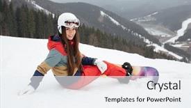  Presentation with lady - Amazing slide set having great impressions - image of young pretty lady backdrop and a  colored foreground