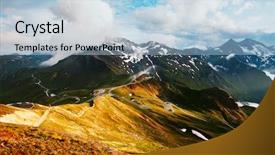  Presentation with activity - Slide set with great impressions - impressive view of sunlit hills background and a light blue colored foreground