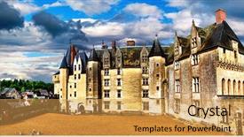  Presentation with france - Beautiful slides featuring great impressions - landmarks of france- castles backdrop and a  colored foreground
