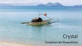 Presentation with philippine traditional dance - Colorful slide set enhanced with great impressions - traditional philippino boat backdrop and a light blue colored foreground