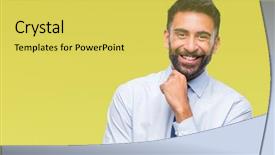  Presentation with hispanic - Presentation theme enhanced with perfect job - adult hispanic business man background and a yellow colored foreground