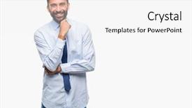  Presentation with thinking - Audience pleasing theme consisting of greatjob - adult hispanic business man backdrop and a white colored foreground