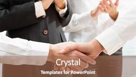  Presentation with two people holding hands - Amazing presentation having shaking hands of two business backdrop and a tawny brown colored foreground