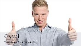  Presentation with job - Presentation theme with great job portrait of friendly background and a light gray colored foreground