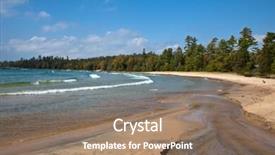  Presentation with lake - PPT theme with great lakes - lake superior sandy beach katherine background and a coral colored foreground