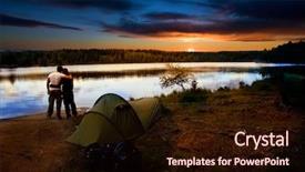  Presentation with big tent - Slides with great lakes - pair of campers background and a wine colored foreground