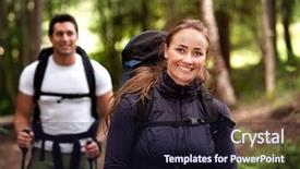  Presentation with great lakes - Theme enhanced with great lakes - pretty female on a camping background and a  colored foreground