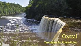 Presentation with great lakes - PPT layouts consisting of great lakes - upper tahquamenon falls in michigan background and a  colored foreground