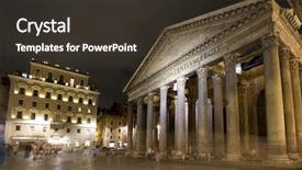  Presentation with rome italy - PPT theme with great landmarks at rome background and a dark gray colored foreground