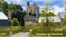  Presentation with medieval - Theme having great-medieval-castles-of-loire background and a tawny brown colored foreground