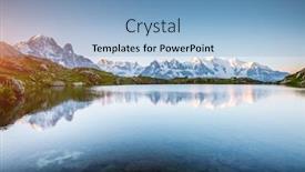  Presentation with mont blanc - Cool new presentation theme with great-mont-blanc-glacier backdrop and a light blue colored foreground