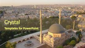  Presentation with turkey - Slide set consisting of great mosque - sanliurfa turkey one background and a tawny brown colored foreground