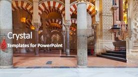 Presentation with architecture mosque - Amazing PPT theme having great mosque mezquita interior backdrop and a tawny brown colored foreground