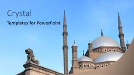  Presentation with north africa - PPT theme having great-mosque-of-muhammad-ali and a light blue colored foreground