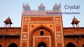  Presentation with mughal - Cool new PPT theme with great mughal emperor akbar backdrop and a sky blue colored foreground