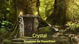  Presentation with enchanted forest - PPT theme having great mysterious forest background and a tawny brown colored foreground