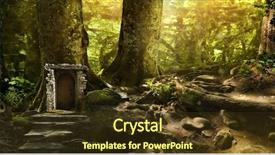  Presentation with enchanted forest - Beautiful theme featuring great mysterious forest backdrop and a tawny brown colored foreground