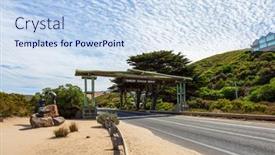  Presentation with world war - Slide set consisting of great-ocean-road-runs-along background and a sky blue colored foreground