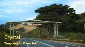  Presentation with australia - Slide set enhanced with great-ocean-road-sign background and a tawny brown colored foreground
