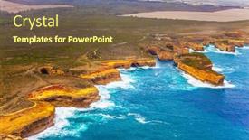  Presentation with tourism australia - Amazing presentation theme having great-ocean-road backdrop and a tawny brown colored foreground