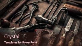  Presentation with wood carving tools - Presentation featuring great-old-vintage-tools background and a wine colored foreground