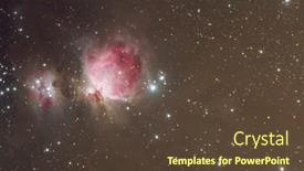  Presentation with nebula - Audience pleasing presentation design consisting of great-orion-nebula-complex-taken backdrop and a tawny brown colored foreground